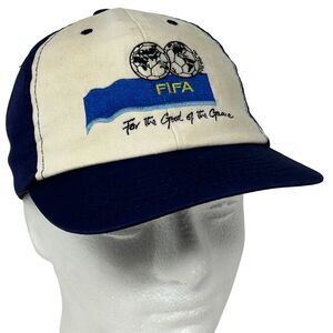 Vintage 90s FIFA Hat Cap Soccer Futbol For the Good of the Game Snapback Blue